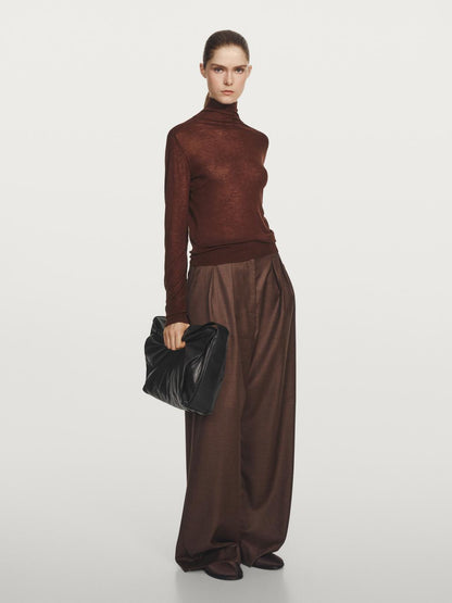 Knit 100% wool mock turtleneck sweater - STUDIO