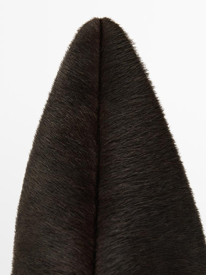 Hair on leather heeled boots