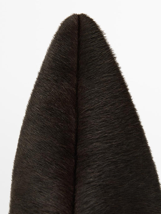 Hair on leather heeled boots