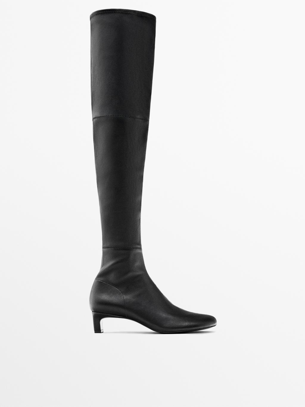 Stretch high-heel boots