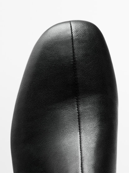 Leather heeled ankle boots