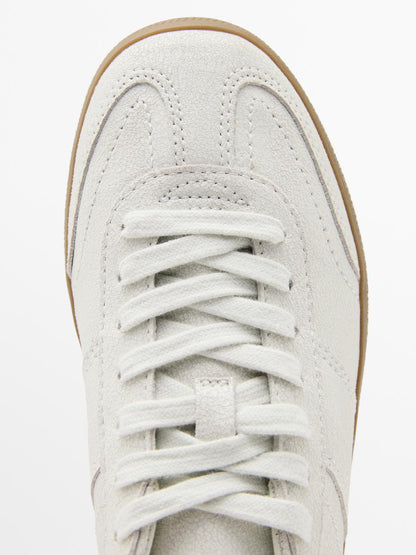Crackled leather trainers