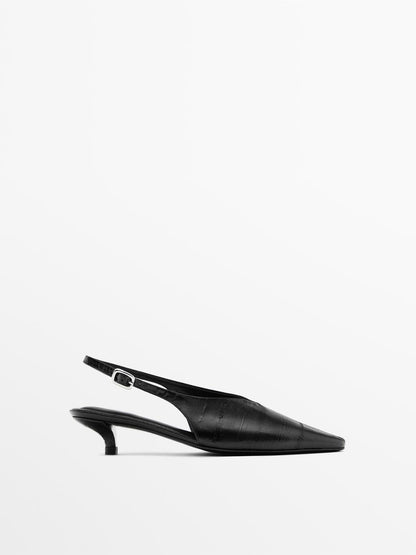 High-heel slingback shoes