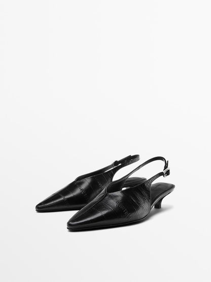 High-heel slingback shoes