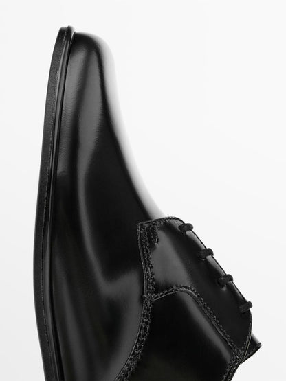 Soft leather derby shoes