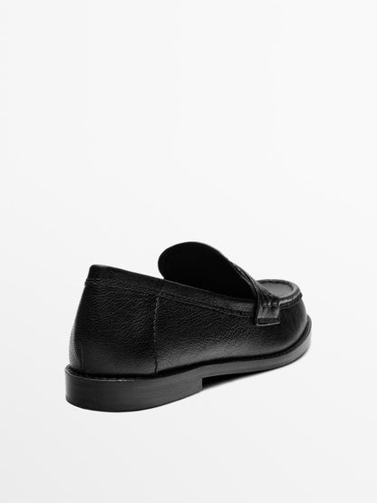 Tumbled leather loafers