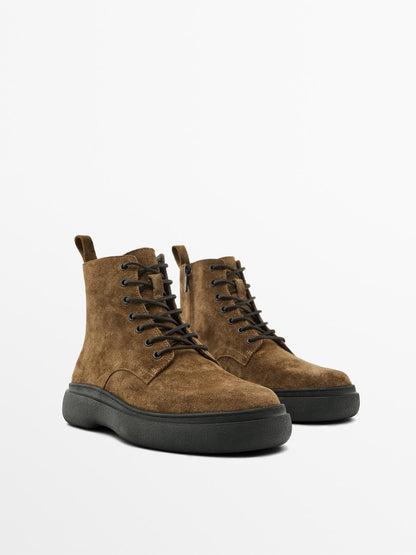 Split suede boots