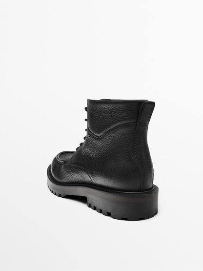 Tumbled moc toe boots