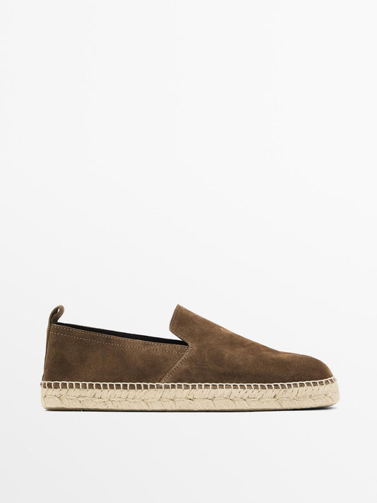 Split suede espadrilles