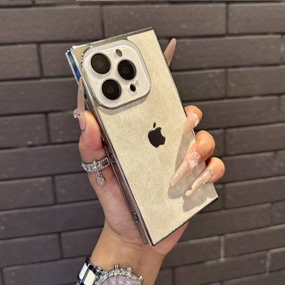 Electroplated Denim Leather iPhone Case