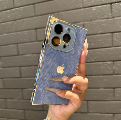 Electroplated Denim Leather iPhone Case