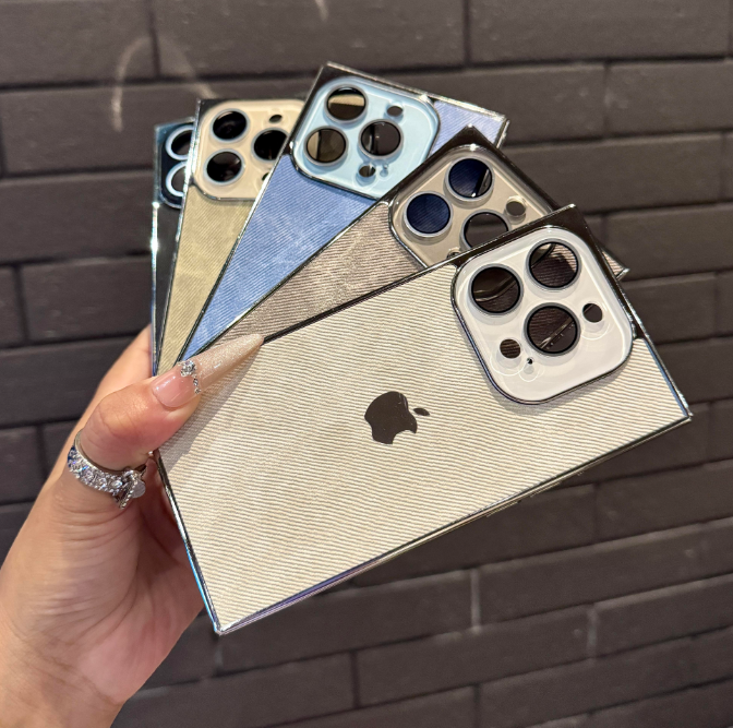 Electroplated Denim Leather iPhone Case