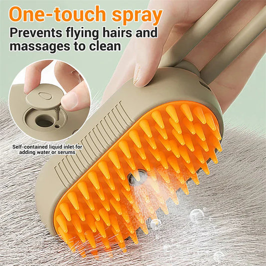 3-in-1 Electric Steam Spray Brush for Cats and Dogs