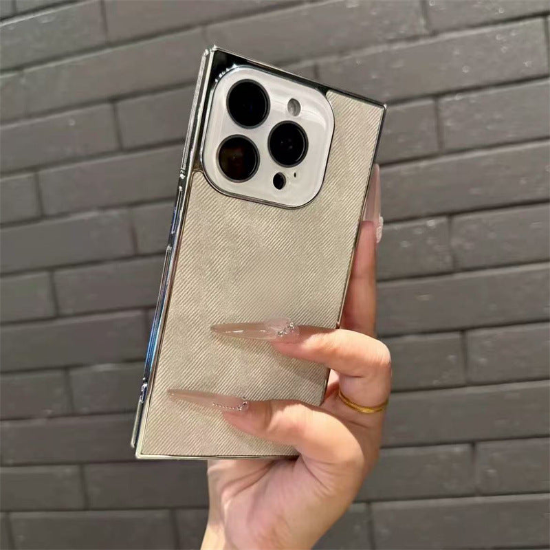 Electroplated Denim Leather iPhone Case