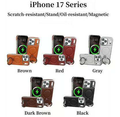 【17 Series Updated】Leather Magnetic Stand Case