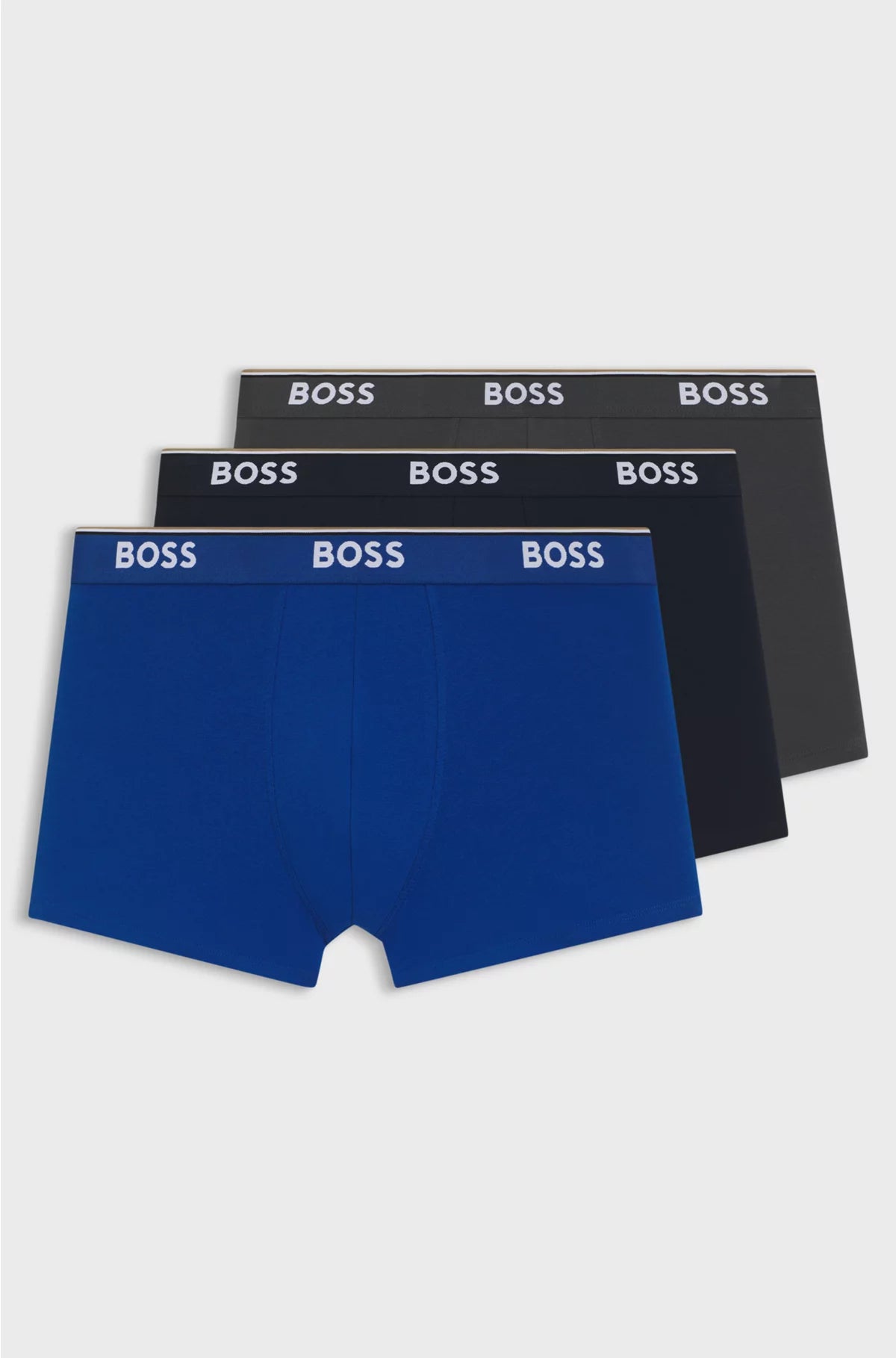 Three-pack of stretch-cotton boxer briefs with logos