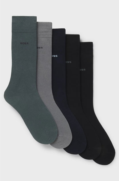Five-pack of regular-length socks in a cotton blend