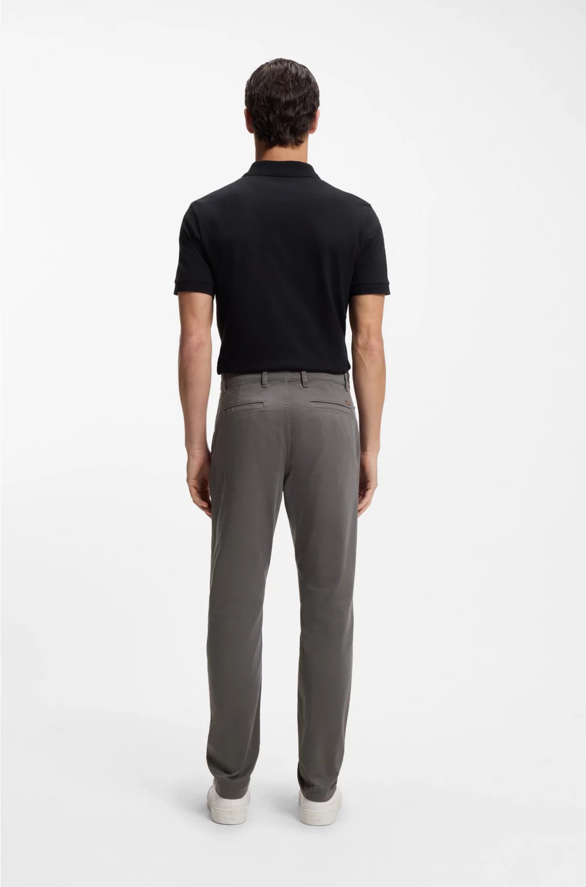 Tapered-fit chinos in stretch-cotton satin