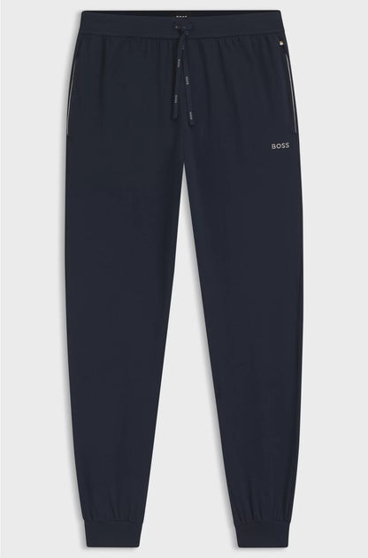 Stretch-cotton tracksuit bottoms with embroidered logo