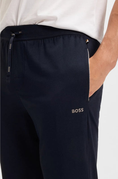 Stretch-cotton tracksuit bottoms with embroidered logo