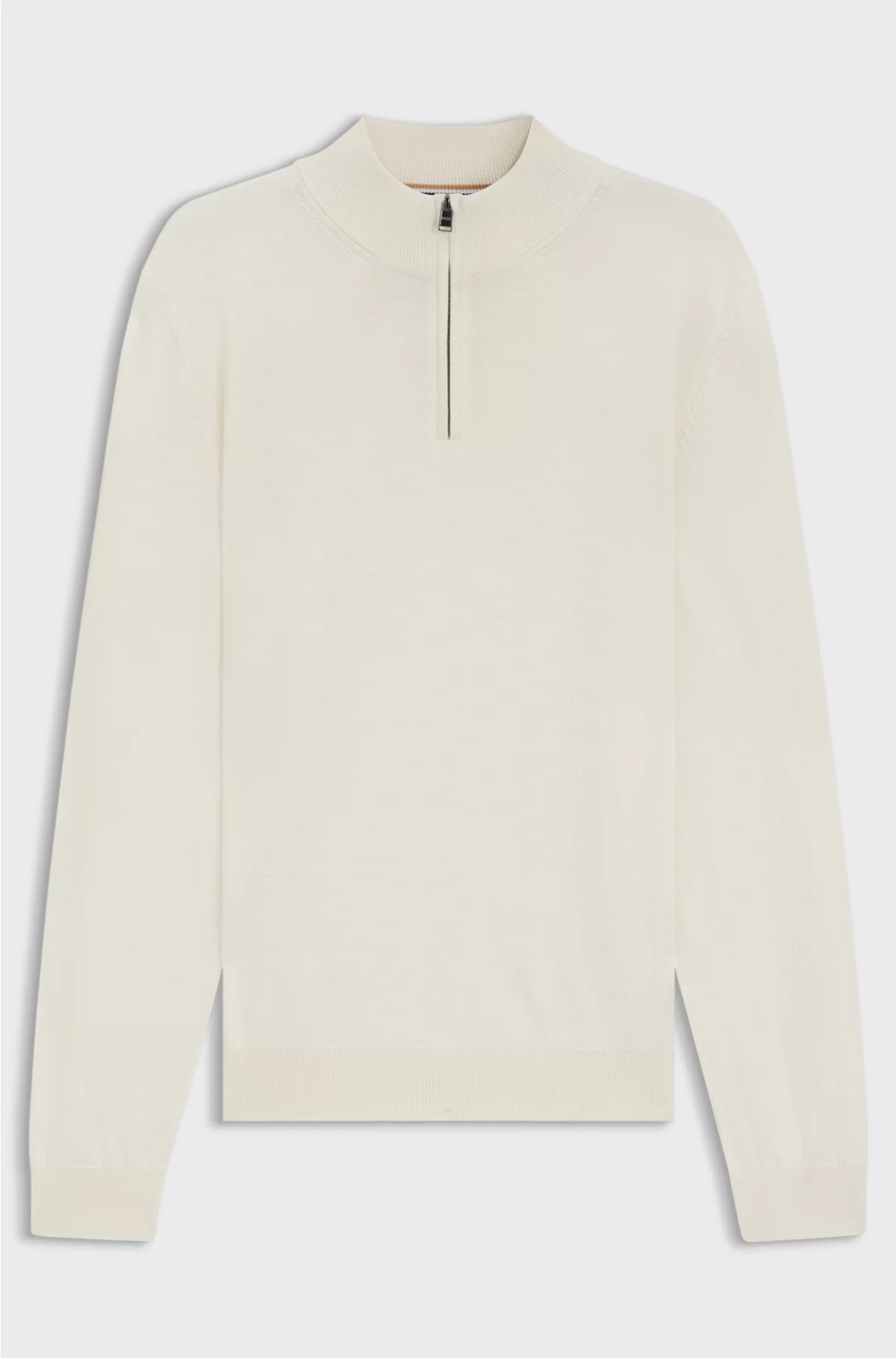 Zip-neck sweater in virgin wool