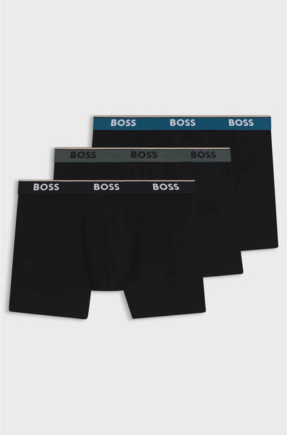 Three-pack of stretch-cotton boxer briefs with logos