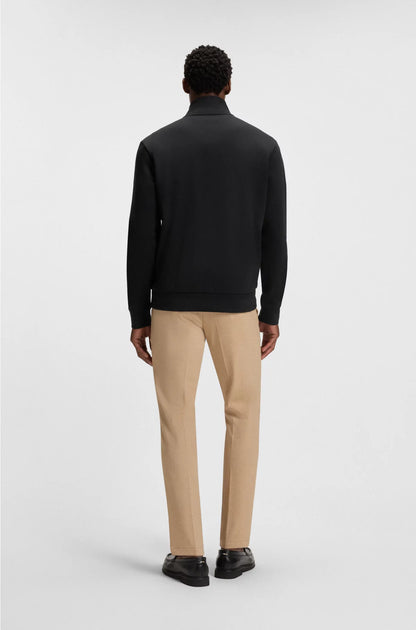 Zip-up sweatshirt in mercerised stretch-cotton pique
