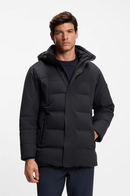 Water-repellent parka jacket with down filling