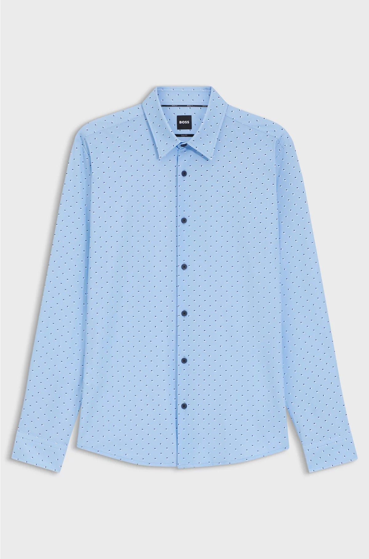 Slim-fit shirt in printed performance-stretch jersey